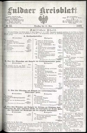 Ausgabe vom Dienstag, den 10. Mai 1892.