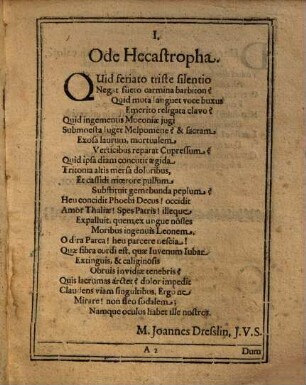 Lessus Joachimo Leoni ... Joannis Leonis ... Demortuo Filio