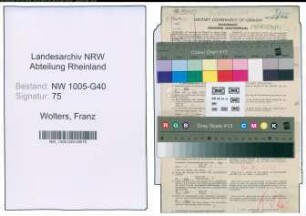 Entnazifizierung Franz Wolters , geb. 12.07.1897 (Rechtsanwalt)