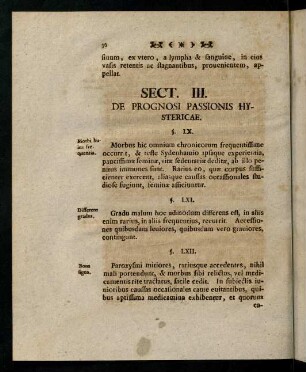 36-52, Sectio III. De Prognosi Passionis Hystericae. - Sect. IV. De Curatione Mali Hysterici.