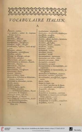 Vocabulaire italien