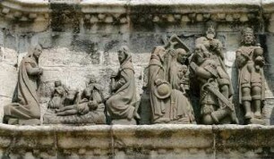 Frankreich. Bretagne. Finistere. Pleyben. Enclos Paroissial. Calvaire. Detail