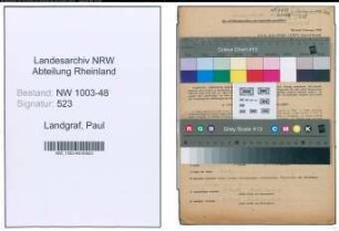 Entnazifizierung Paul Landgraf , geb. 24.06.1905 (Verw.Beamter)