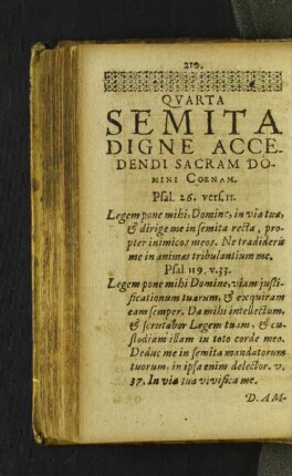 Qvarta Semita Digne Accedendi Sacram Domini Coenam.