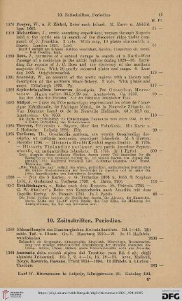 10. Zeitschriften, Periodica (Nr. 1088 - 1173)