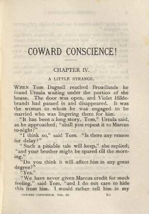 Coward Conscience! : in three volumes, 3