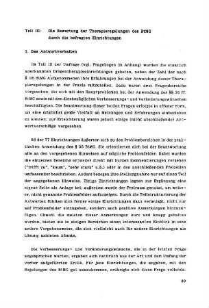 89-110, Teil III: Die Bewertung der Therapieeinrichtungen