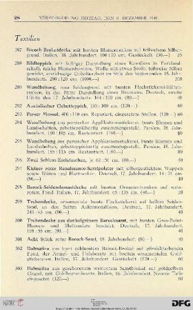 Textilien (Nr. 287-311)
