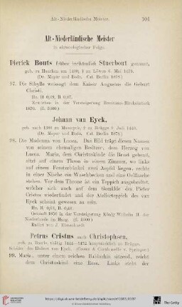 Alt-Niederländische Meister (Nr. 97 - 115)