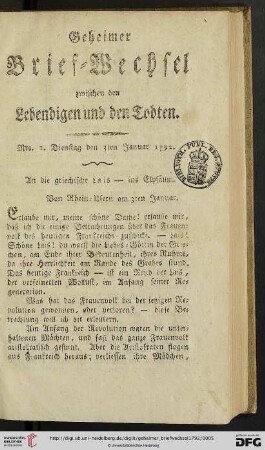 [Nro. 1 - 5] (Januar 1792)