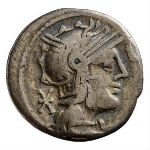 Münze, Denar, 129 v. Chr.