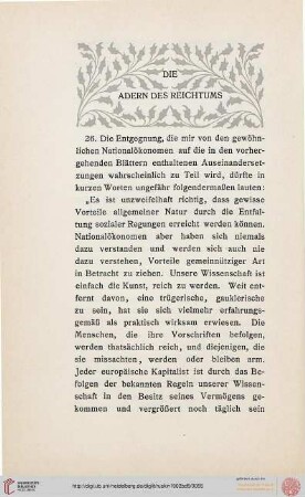 II. Die Adern des Reichtums