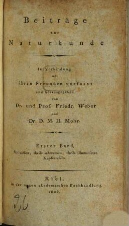 Beiträge zur Naturkunde. 1. 1805