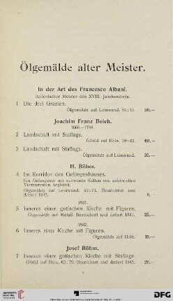 Ölgemälde alter Meister (Nr. 1-124)