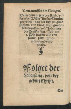 Folget der Lobgesang/ von der geburt Christi.