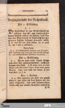 Anfangsgründe der Rechenkunst.