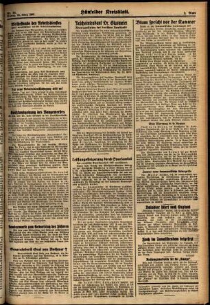 Zweite Ausgabe vom Montag, den 22. März 1937.