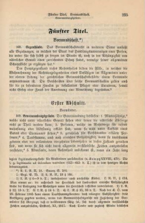 Fünfter Titel. Vormundschaft.