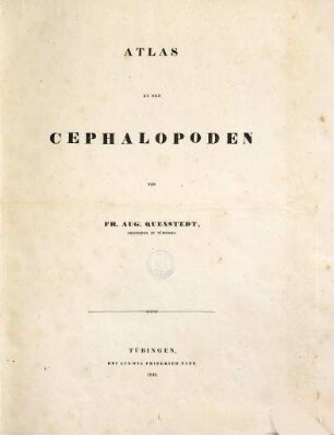 Petrefactenkunde Deutschlands, 1,1,[1]. Abth. 1, Bd. 1 Atlas zu den Cephalopoden