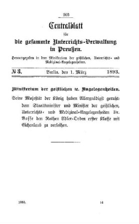Ministerium der geistlichen, etc. Angelegenheiten