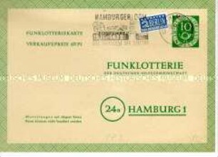 Postkarte zur Teilnahme an einer Lotterie