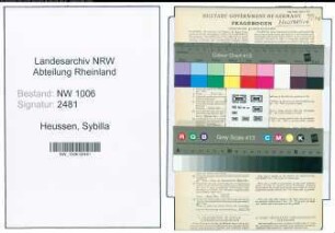 Entnazifizierung Sybilla Heussen , geb. 16.05.1894 ()