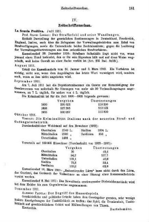 181-182, Zeitschriftenschau