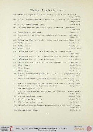 Waffen. Arbeiten in Eisen (Nr. 804-858)