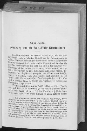 Erstes Kapitel. Hamburg und die französische Revolution.