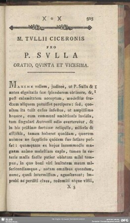 Pro P. Sulla Oratio, Quinta Et Vicesima