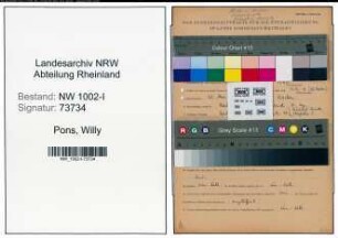 Entnazifizierung Willy Pons , geb. 23.11.1919 (Kaufmaennischer Angestellter)