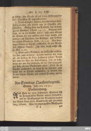 Am Sonntage Quasimodogeniti. Evang. Joh. 20, 19 - 31.