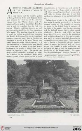 26: Artistic private gardens in the United States of America