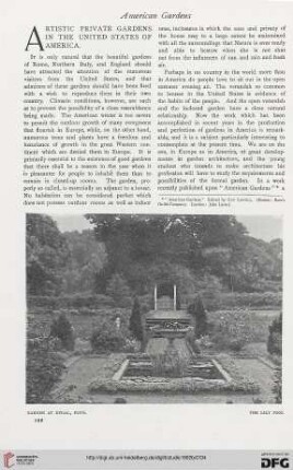 26: Artistic private gardens in the United States of America