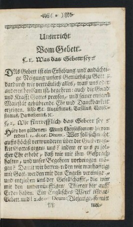 Unterricht vom Gebet