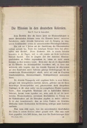 Die Mission in den deutschen Kolonien