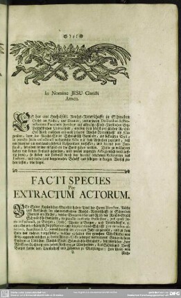 Facti Species Per Extractum Actorum
