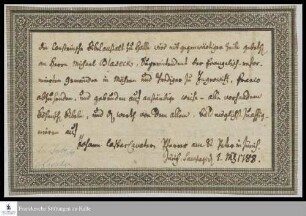 Brief von Johann Caspar Lavater an die Cansteinsche Bibelanstalt in Halle.