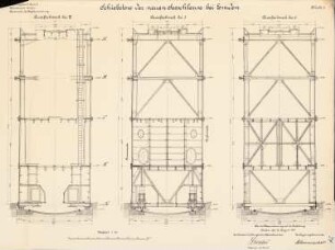 Neue Seeschleuse, Emden: Schiebetore, Querfachwerk: Schnitte 1:50