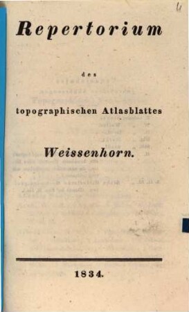 Repertorium des topographischen Atlasblattes Weissenhorn