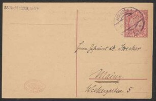 Brief an Ludwig Strecker (senior) an B. Schott's Söhne : 10.07.1919