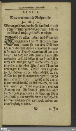 XLVIII. Das vermeinte Gespenste