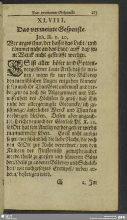 XLVIII. Das vermeinte Gespenste