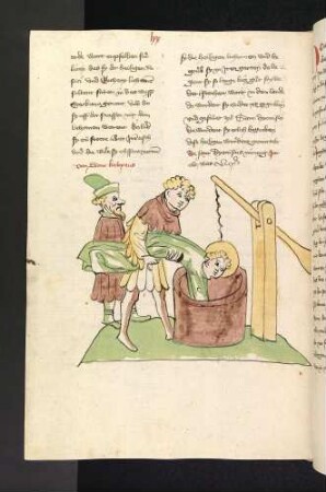 Papst Calixtus I. wird in einen Brunnen geworfen