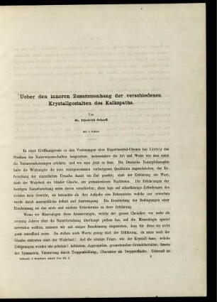 Ueber den inneren Zusammenhang der verschiedenen Krystallgestalten des Kalkspaths.