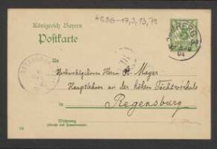 Brief von Georg Fischer an Anton Mayer