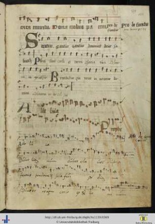 [184r] Sanctus (Nachträge des 16. Jhs). "Anno domini 1549".