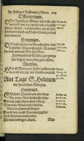 Am Tage S. Helenen der herrlichen Königin.