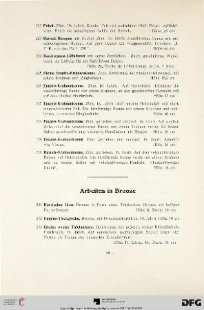 Arbeiten in Bronze (Nr. 231-247)