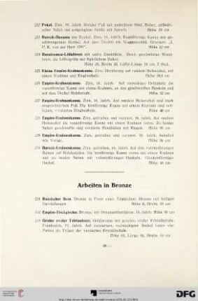 Arbeiten in Bronze (Nr. 231-247)